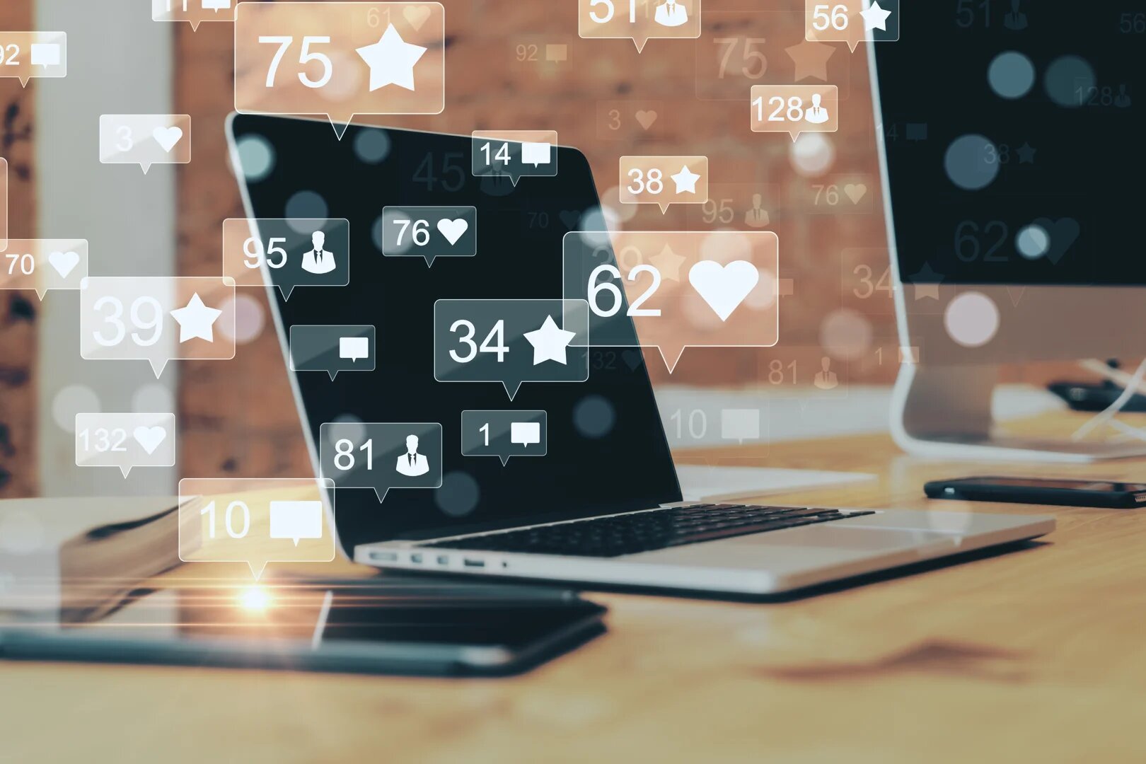law firm social media branding on laptop